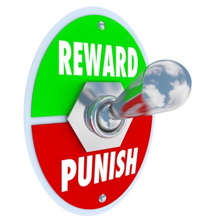 bigstock reward and punish words on a t 82753673