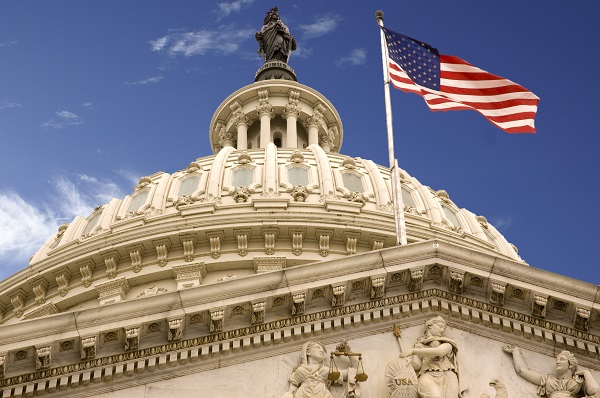united states capitol dome and flag